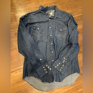 Wrangler mens button up long sleeve shirt